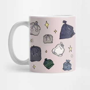 sparkly starry pastel trash bag garbage pattern Mug